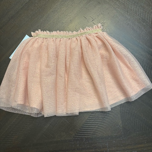 Cat and Jack Tulle Tutu Skirt NWT Blush Pink with Gold Trim Glitter Size 3T New - Picture 2 of 9